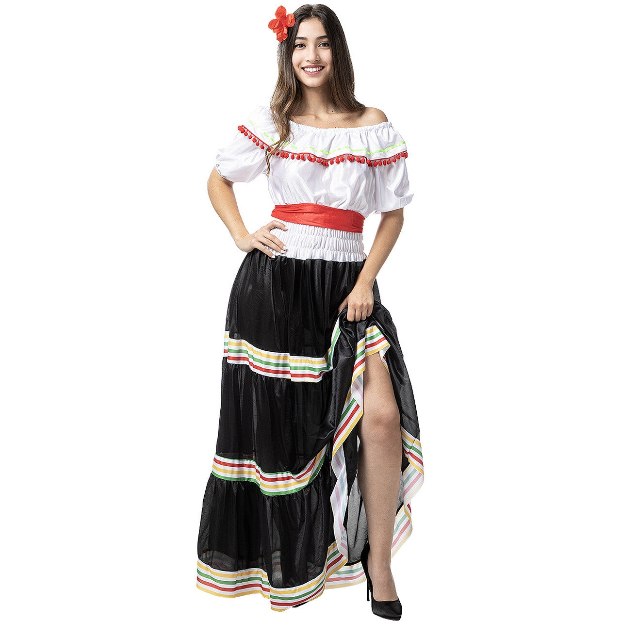 Op deze afbeelding zie je een Kostuums, van het merk Funidelia. Bailarina De Mexico Vrouw Kostuum