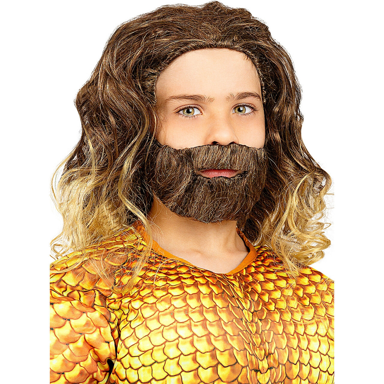 Op deze afbeelding zie je een Accessoires, van het merk Funidelia. Aquaman Koning Van De Oceaan Pruik Kind Met Baard