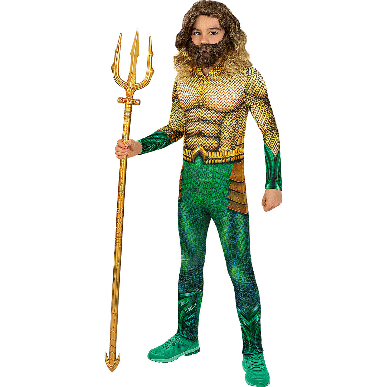 Op deze afbeelding zie je een Accessoires, van het merk Funidelia. Aquaman Koning Van De Oceaan Pruik Kind Met Baard