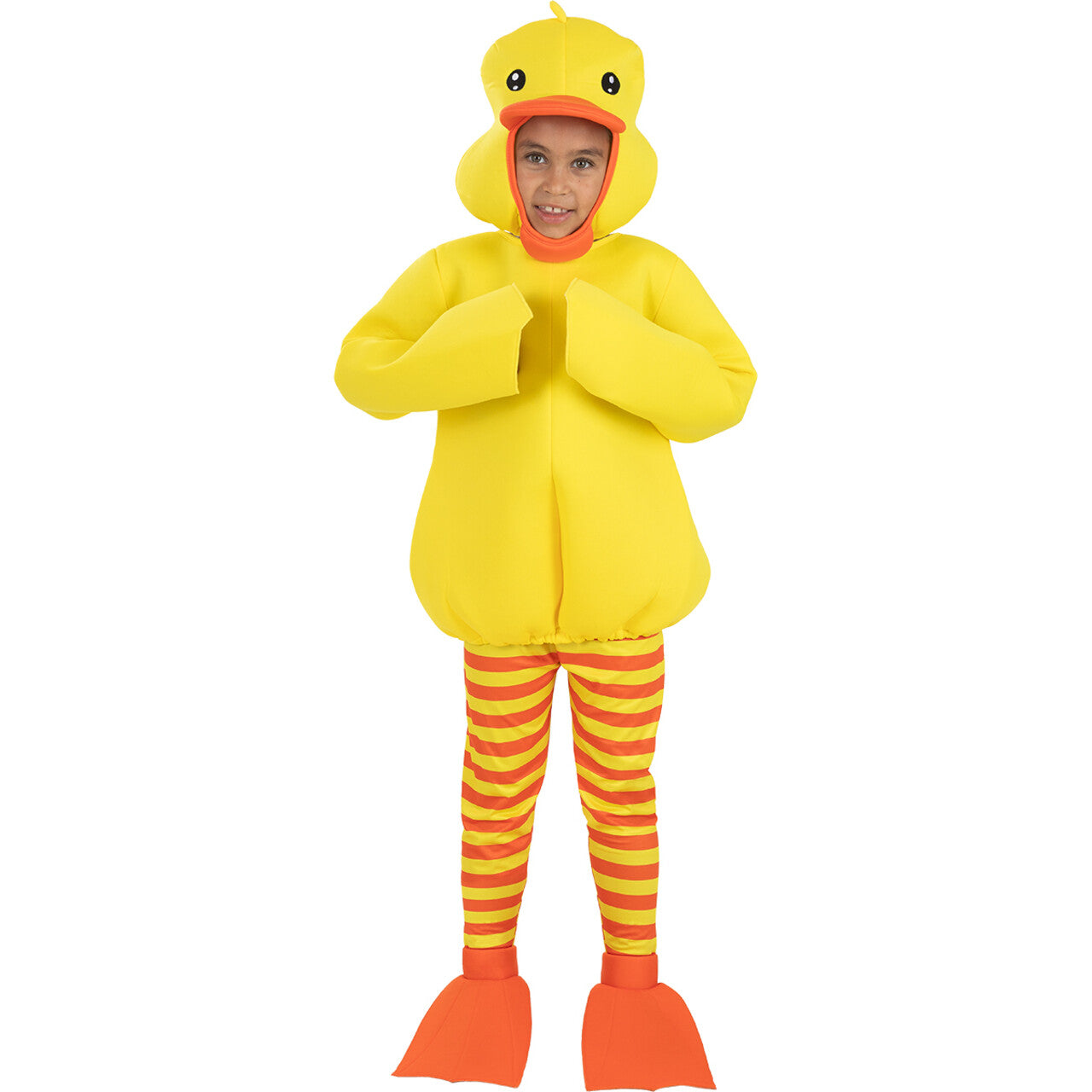 Op deze afbeelding zie je een Kostuums, van het merk Funidelia. Geel Rubber Duckie Kind Kostuum