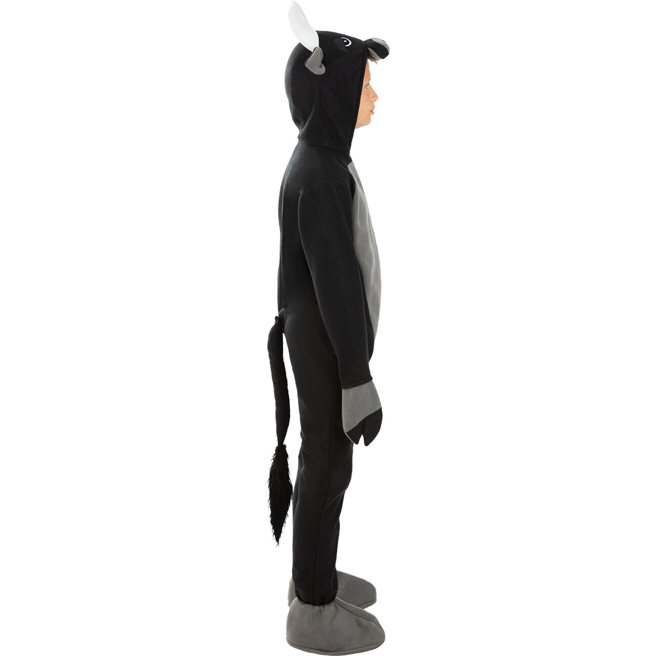 Op deze afbeelding zie je een Kostuums, van het merk Funidelia. Dolle Zwarte Stier Bulletje Kind Kostuum
