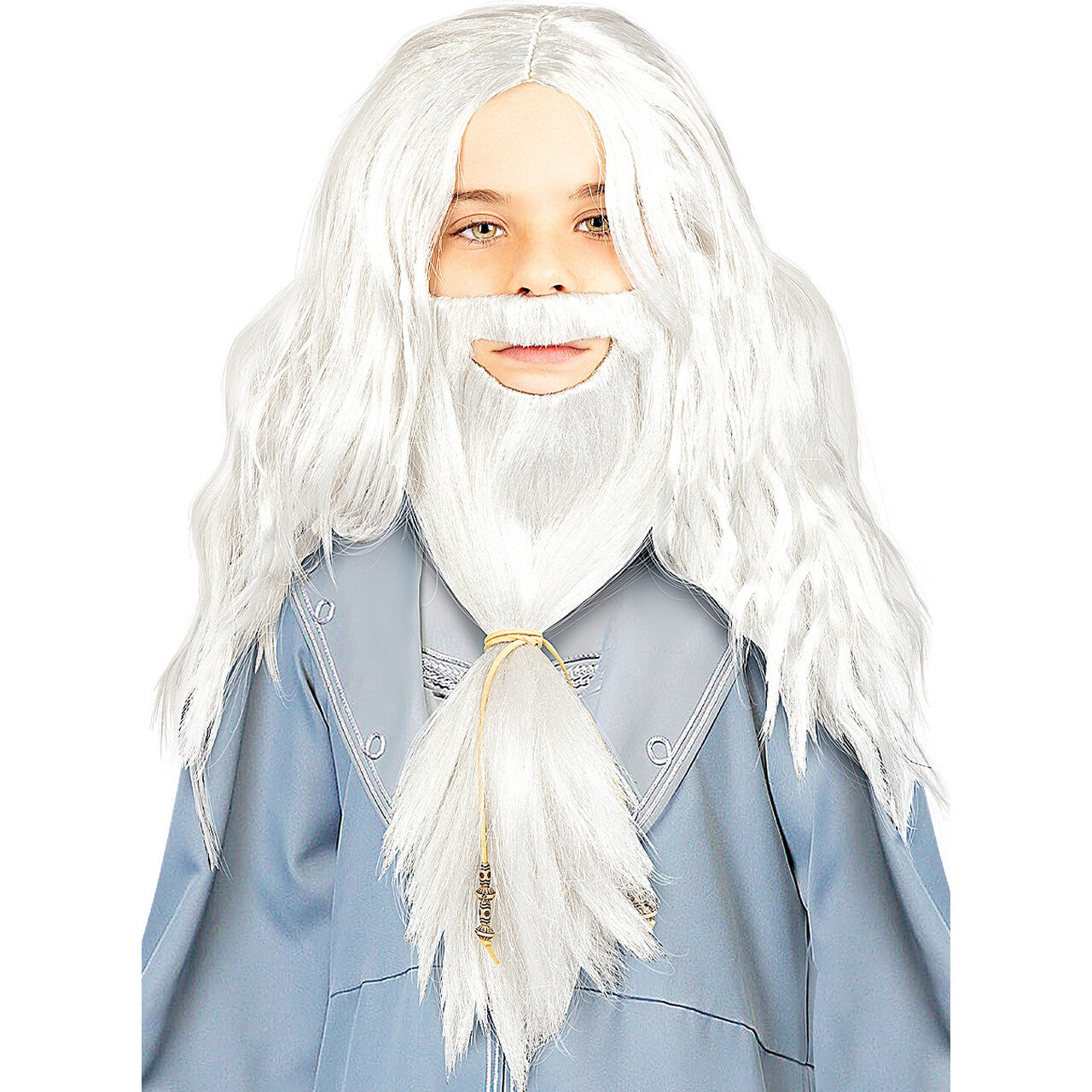 Op deze afbeelding zie je een Accessoires, van het merk Funidelia. Magier Dumbledor Harry Potter Pruik Met Baard Wit