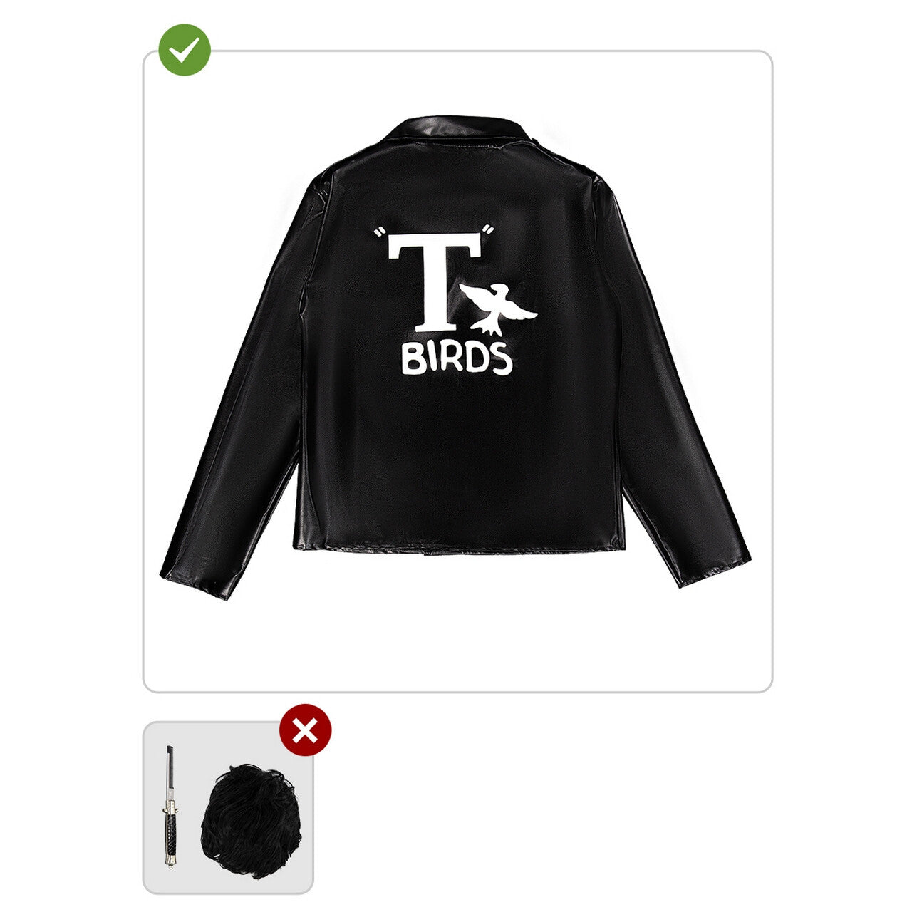 Op deze afbeelding zie je een Kostuums, van het merk Funidelia. Stoere Grease T-Birds Jas Man