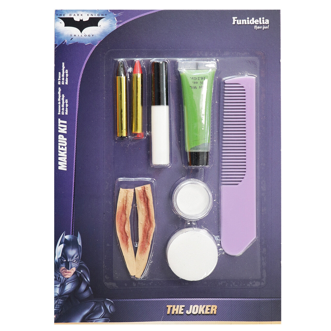 Op deze afbeelding zie je een Accessoires, van het merk Funidelia. Joker Make Up Set Met Littekens En Haarverf