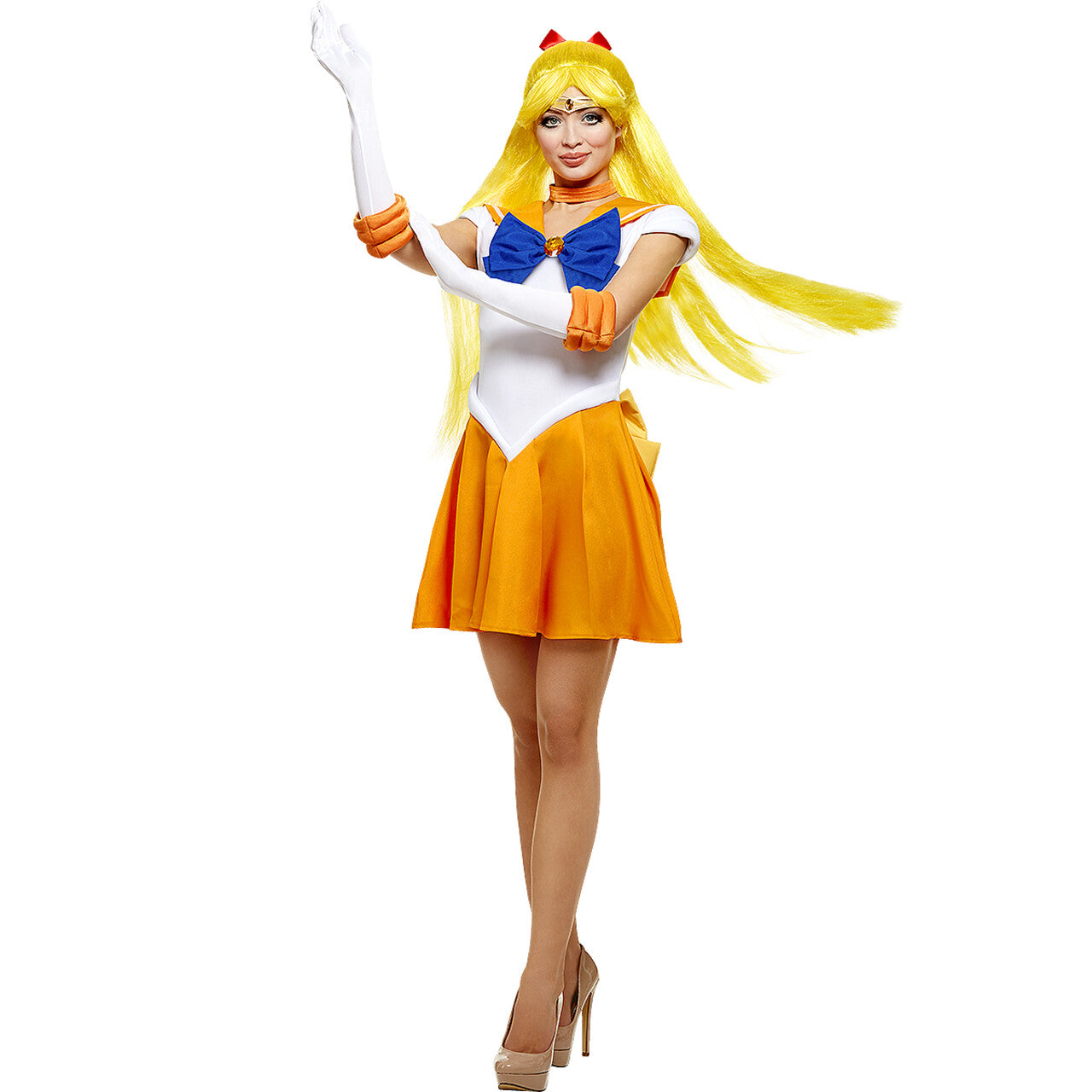 Op deze afbeelding zie je een Kostuums, van het merk Funidelia. Venus Sailor Moon Vrouw Kostuum