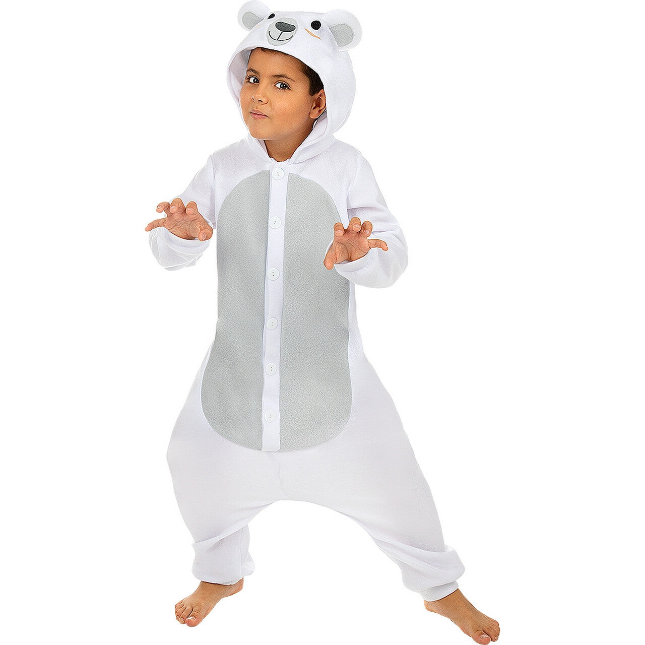 Op deze afbeelding zie je een Kostuums, van het merk Funidelia. Polly Polar De Prettige IJsbeer Onesie Kind Kostuum