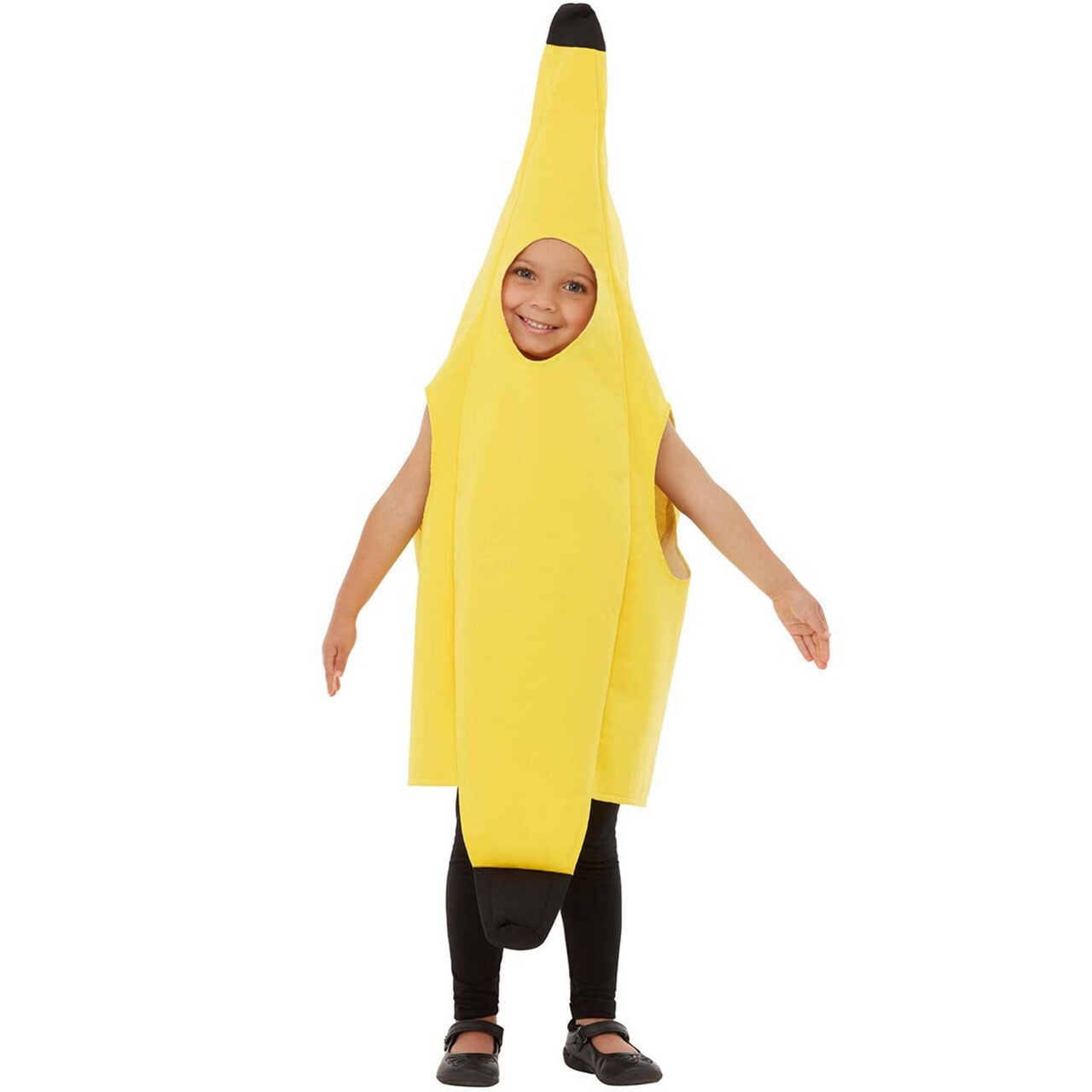 Op deze afbeelding zie je een Kostuums, van het merk Funidelia. Gele Banaan Uit Fruitsalade Geglipt Kind Kostuum
