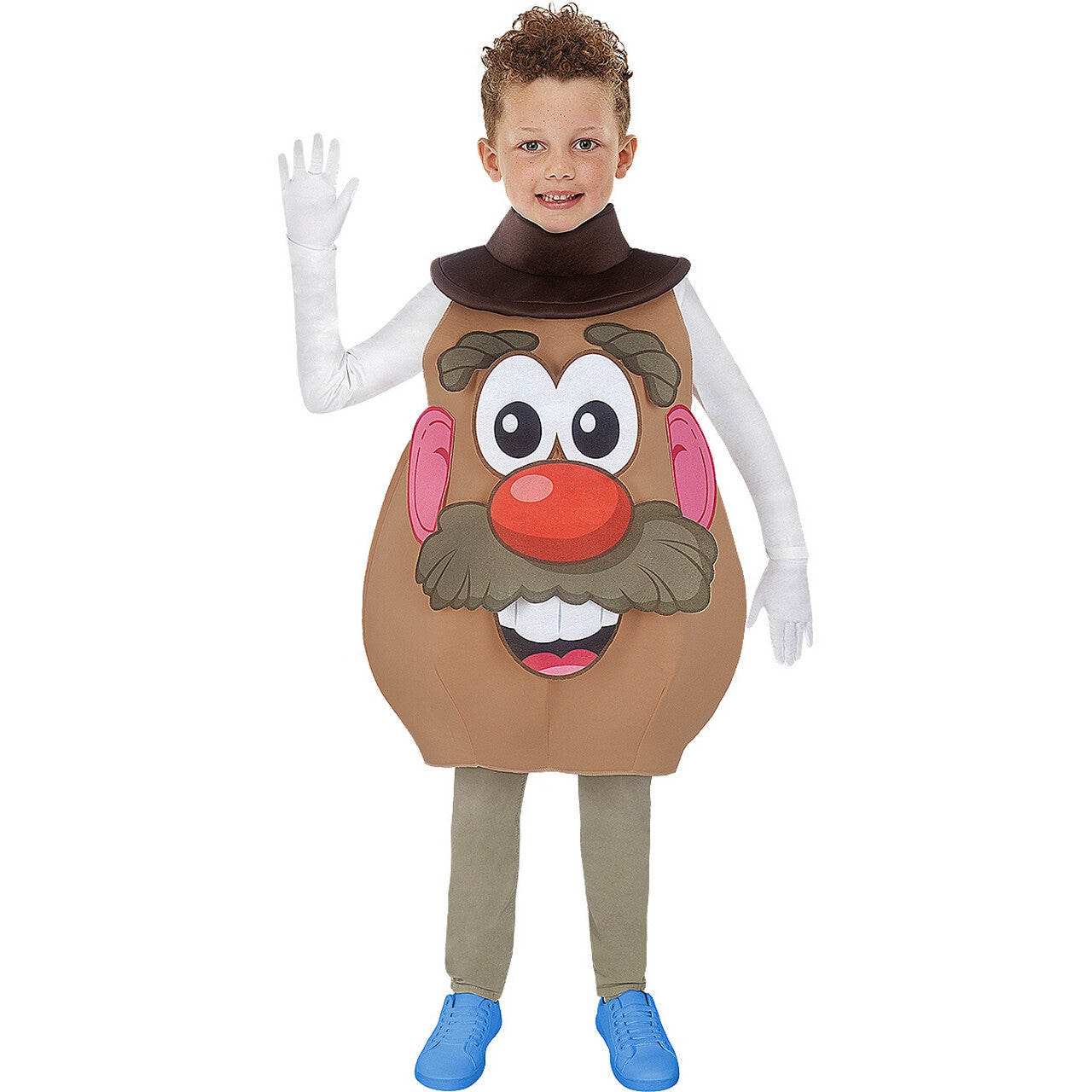Op deze afbeelding zie je een Kostuums, van het merk Funidelia. Meneer Of Mevrouw Krieltjes Hoofd Kind Kostuum