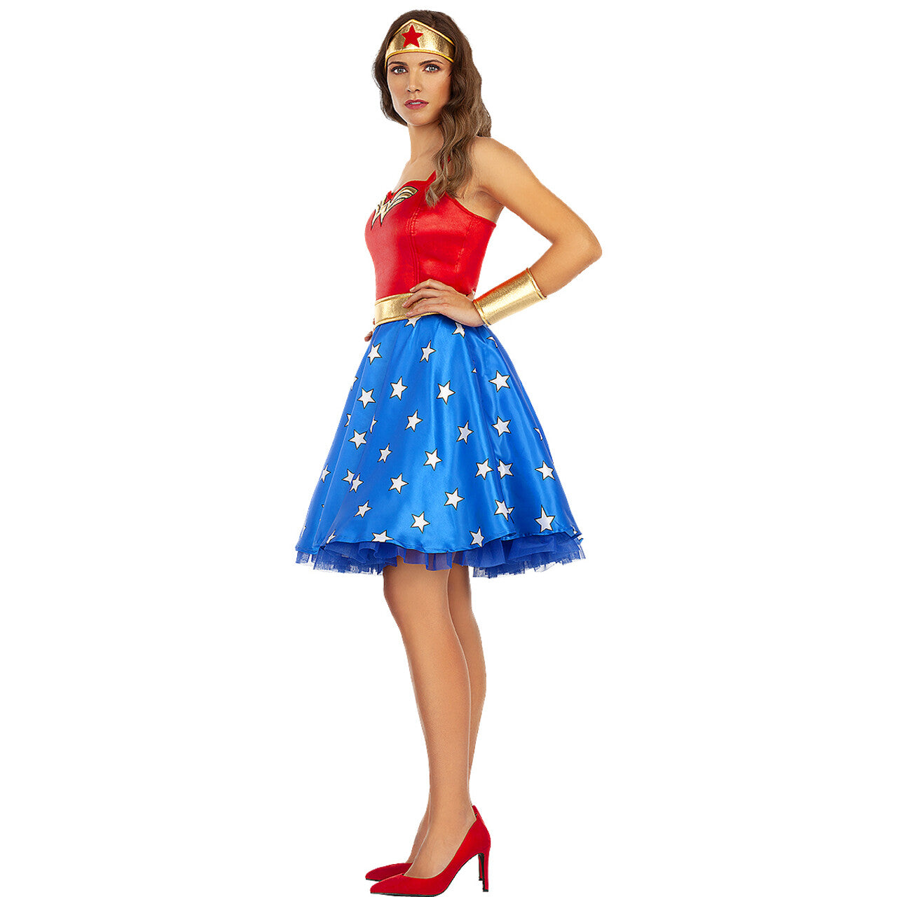 Op deze afbeelding zie je een Kostuums, van het merk Funidelia. Wonder Woman Jaren 50 Stijl Vrouw Kostuum