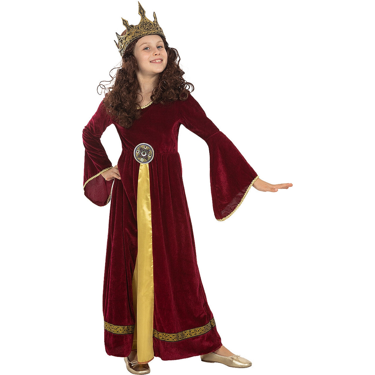 Op deze afbeelding zie je een Kostuums, van het merk Funidelia. Vrouwe Guinevere Meisje Kostuum