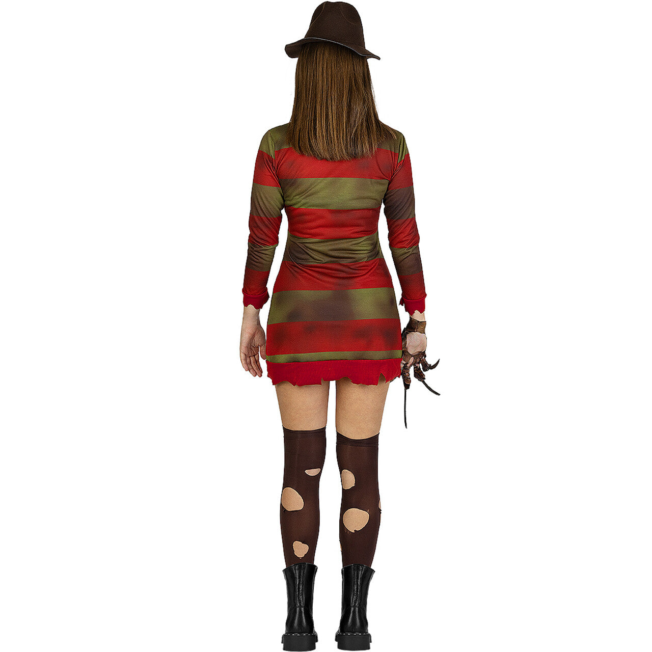 Op deze afbeelding zie je een Kostuums, van het merk Funidelia. Evil Frederique Krueger Vrouw Kostuum