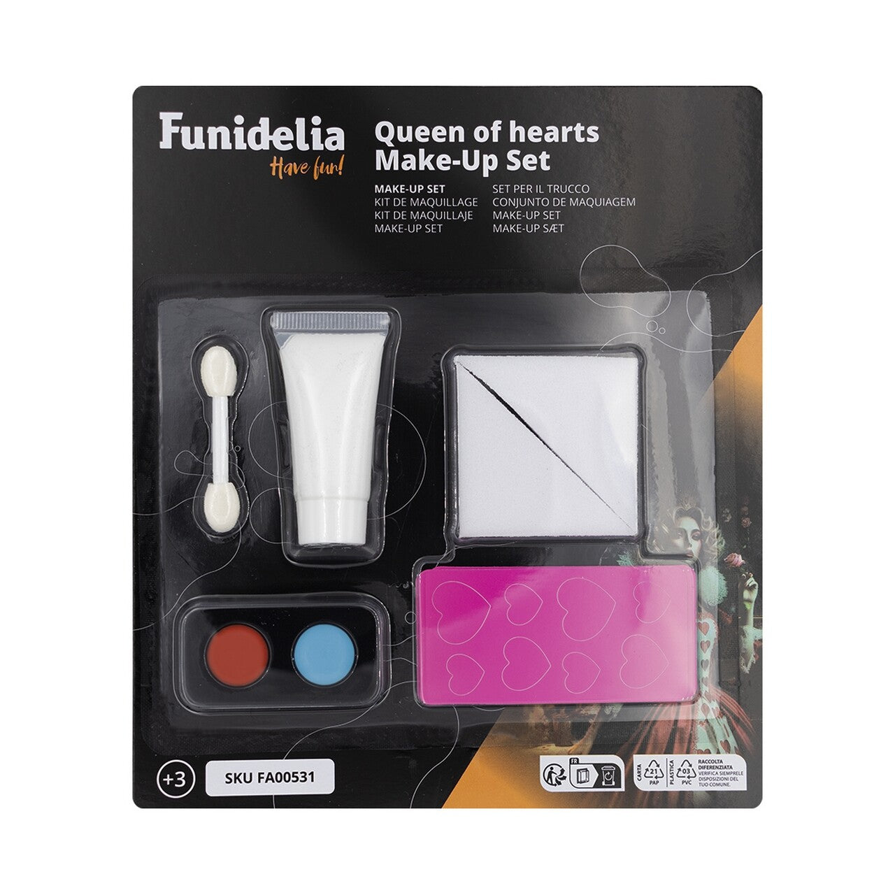 Op deze afbeelding zie je een Accessoires, van het merk Funidelia. Hearts Queen Makeup Set