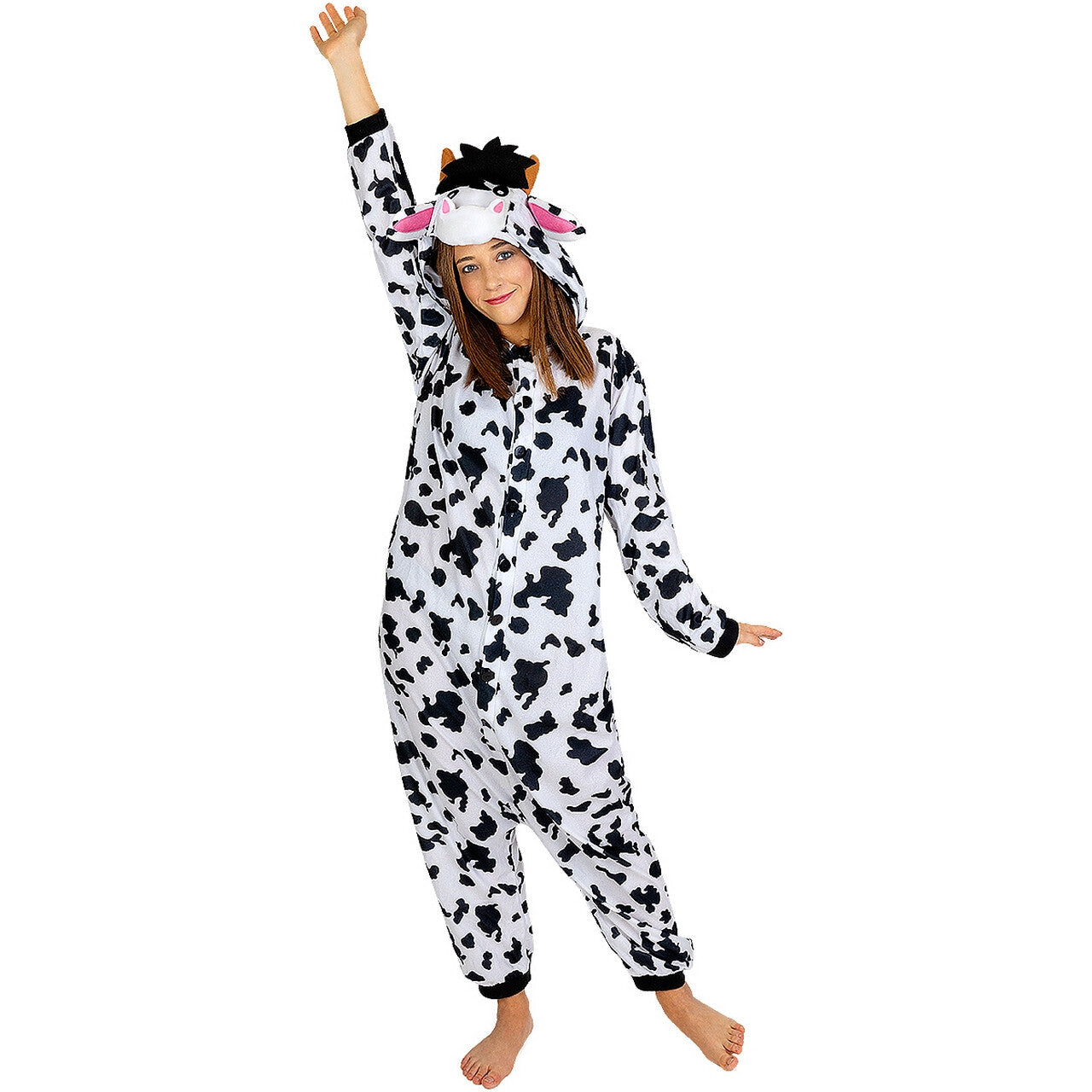 Op deze afbeelding zie je een Kostuums, van het merk Funidelia. Mooh De Koe Onesie Kostuum