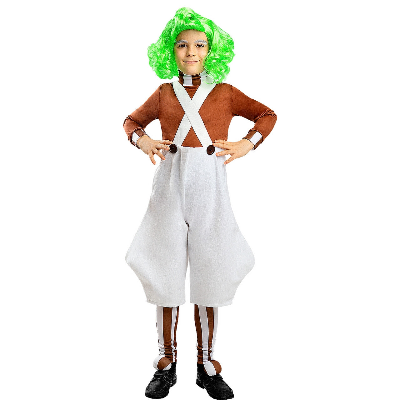 Op deze afbeelding zie je een Kostuums, van het merk Funidelia. Oompa Loompa Medewerkers Uit De Chocolade Fabriek Jongen Kostuum