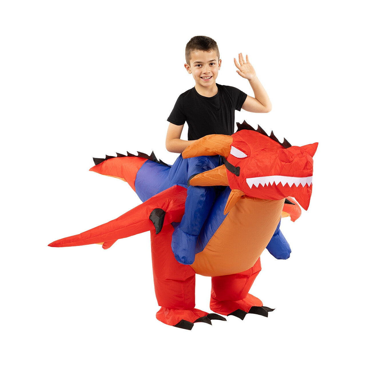Op deze afbeelding zie je een Kostuums, van het merk Funidelia. Inflatable Dragon Costume On Shoulders For Kids Kind Kostuum