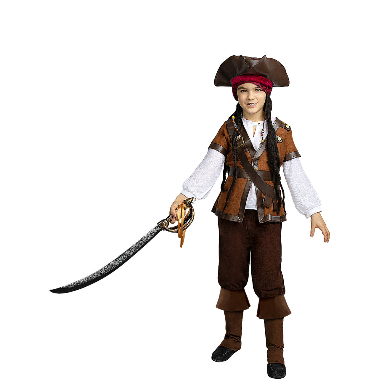 Op deze afbeelding zie je een Kostuums, van het merk Funidelia. Jonge Piraat Jack Sparrow Jongen Kostuum