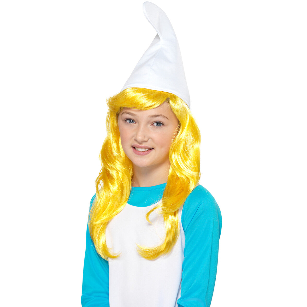 Op deze afbeelding zie je een Accessoires, van het merk Funidelia. Cartoon Smurfin Pruik Geel Kind