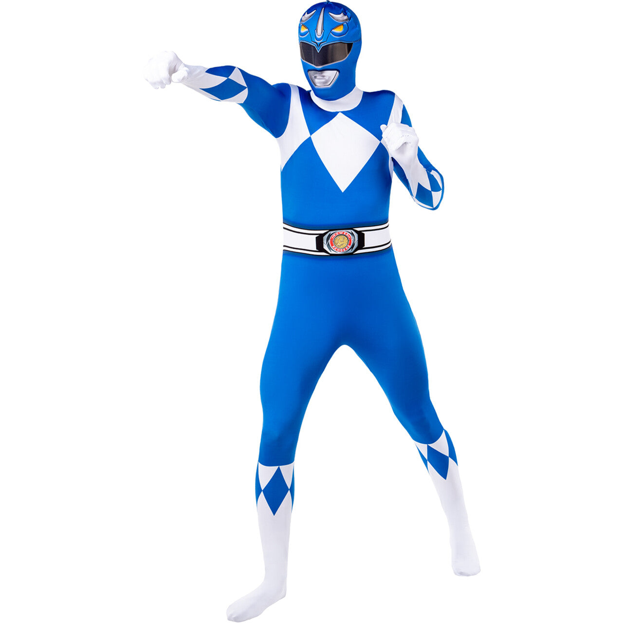 Op deze afbeelding zie je een Kostuums, van het merk Funidelia. Blue Power Ranger™ - Second Skin Kostuum