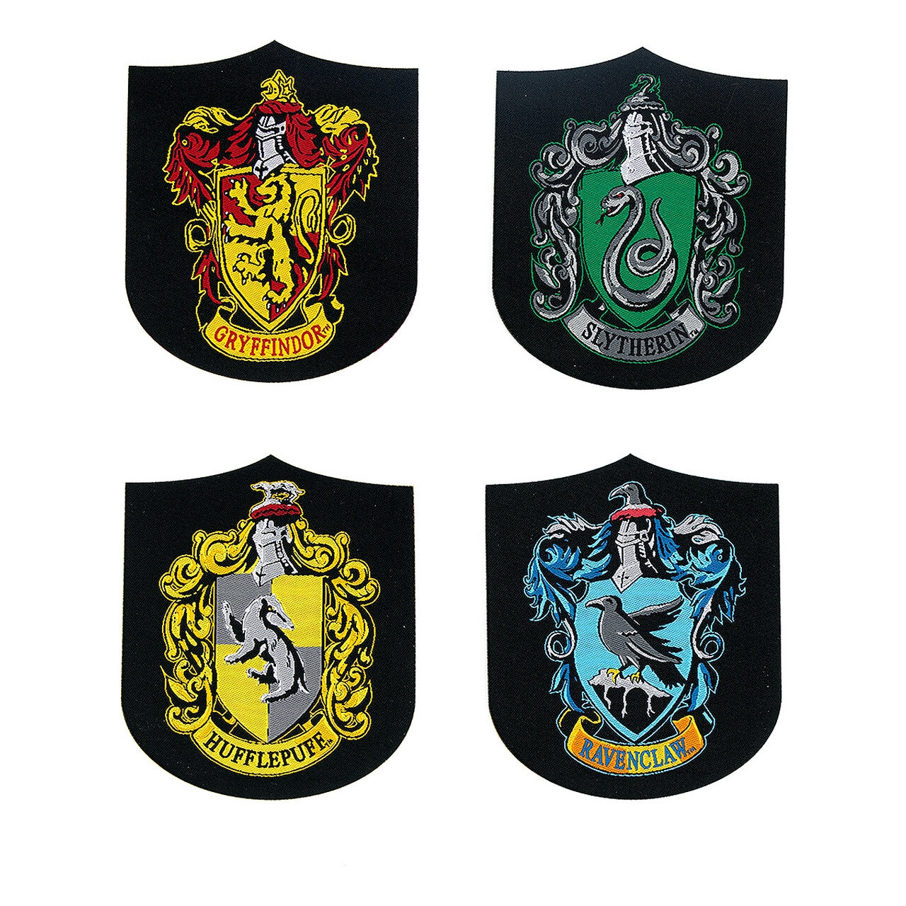 Op deze afbeelding zie je een Accessoires, van het merk Funidelia. Vier Harry Potter Huis Emblemen