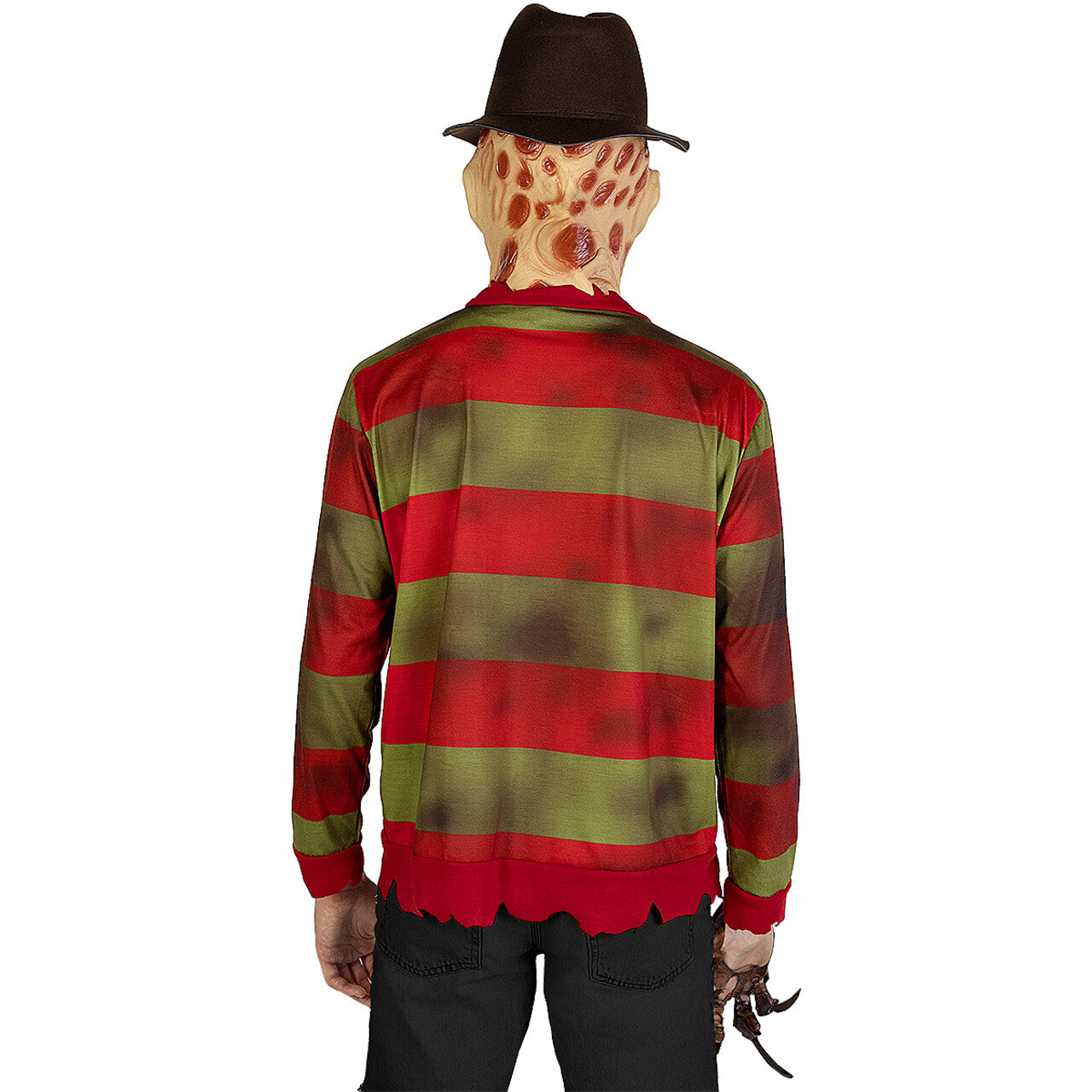 Op deze afbeelding zie je een Kostuums, van het merk Funidelia. Gestreepte Freddy Krueger Shirt Man