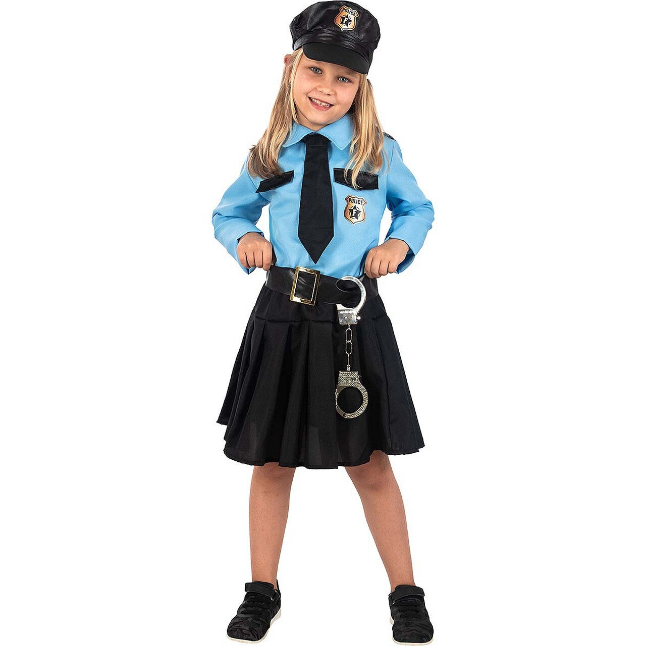Op deze afbeelding zie je een Kostuums, van het merk Funidelia. Alles Volgens De Wet Politie Meisje Kostuum