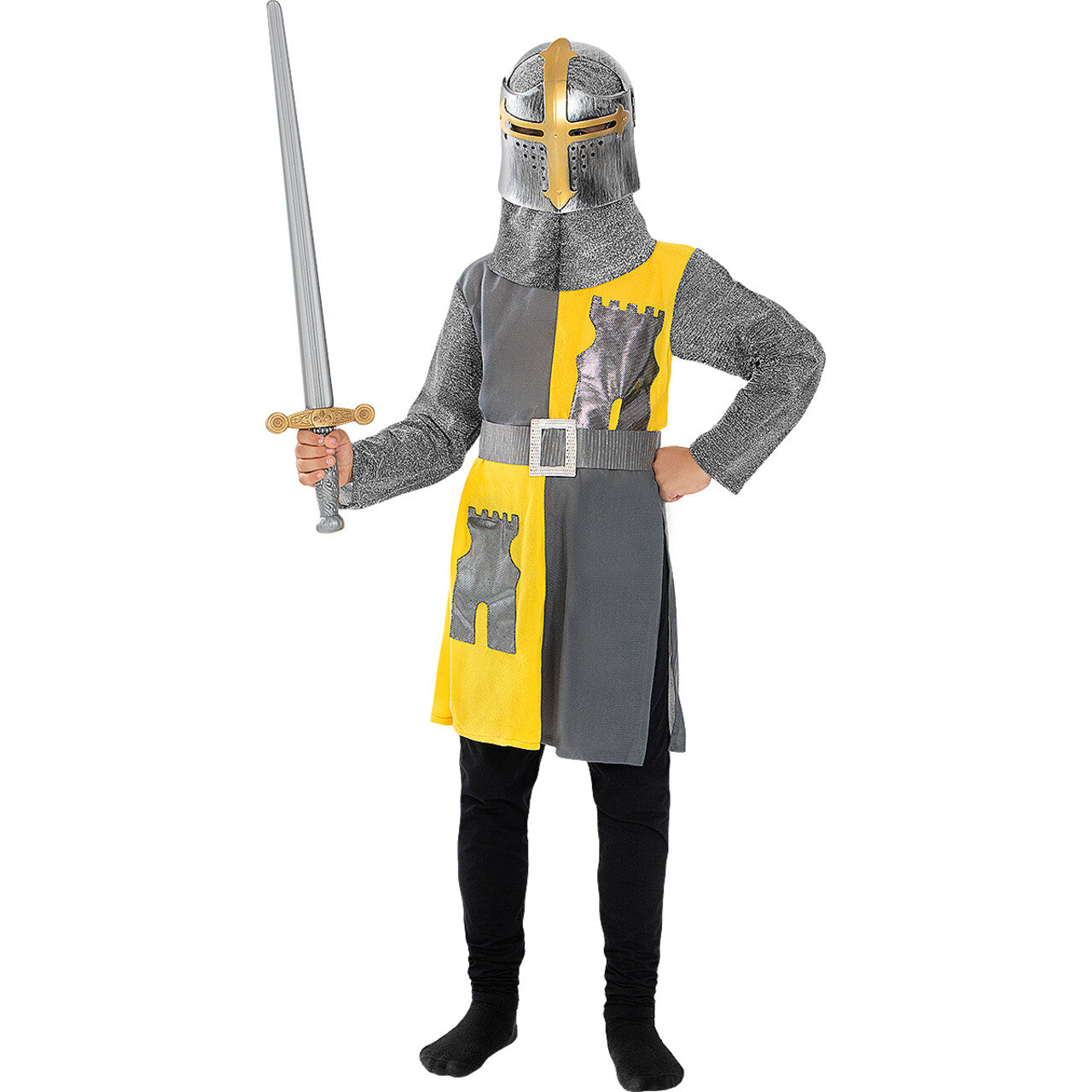Op deze afbeelding zie je een Accessoires, van het merk Funidelia. Middeleeuwse Ridder Helm Valerius Kind