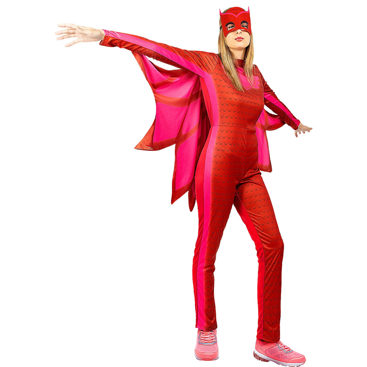 Op deze afbeelding zie je een Kostuums, van het merk Funidelia. Roze Superheld Owlette Pj Masks Vrouw Kostuum