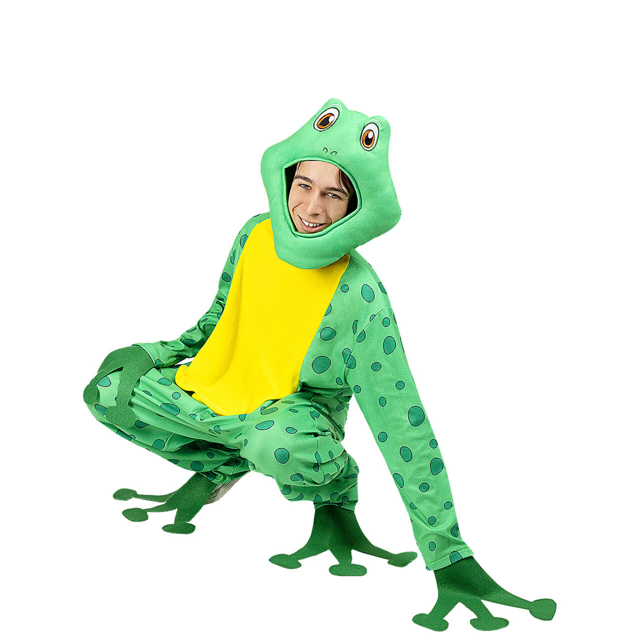 Op deze afbeelding zie je een Kostuums, van het merk Funidelia. Kicker De Coole Kikker Kostuum