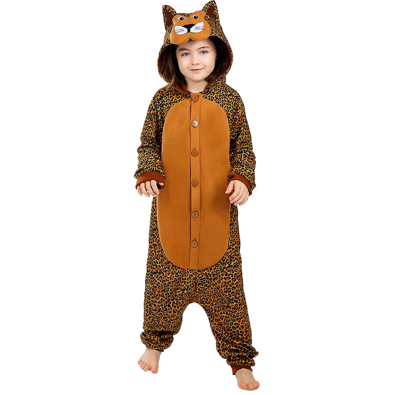 Op deze afbeelding zie je een Kostuums, van het merk Funidelia. Lieve Luipaard Onesie Kind Kostuum