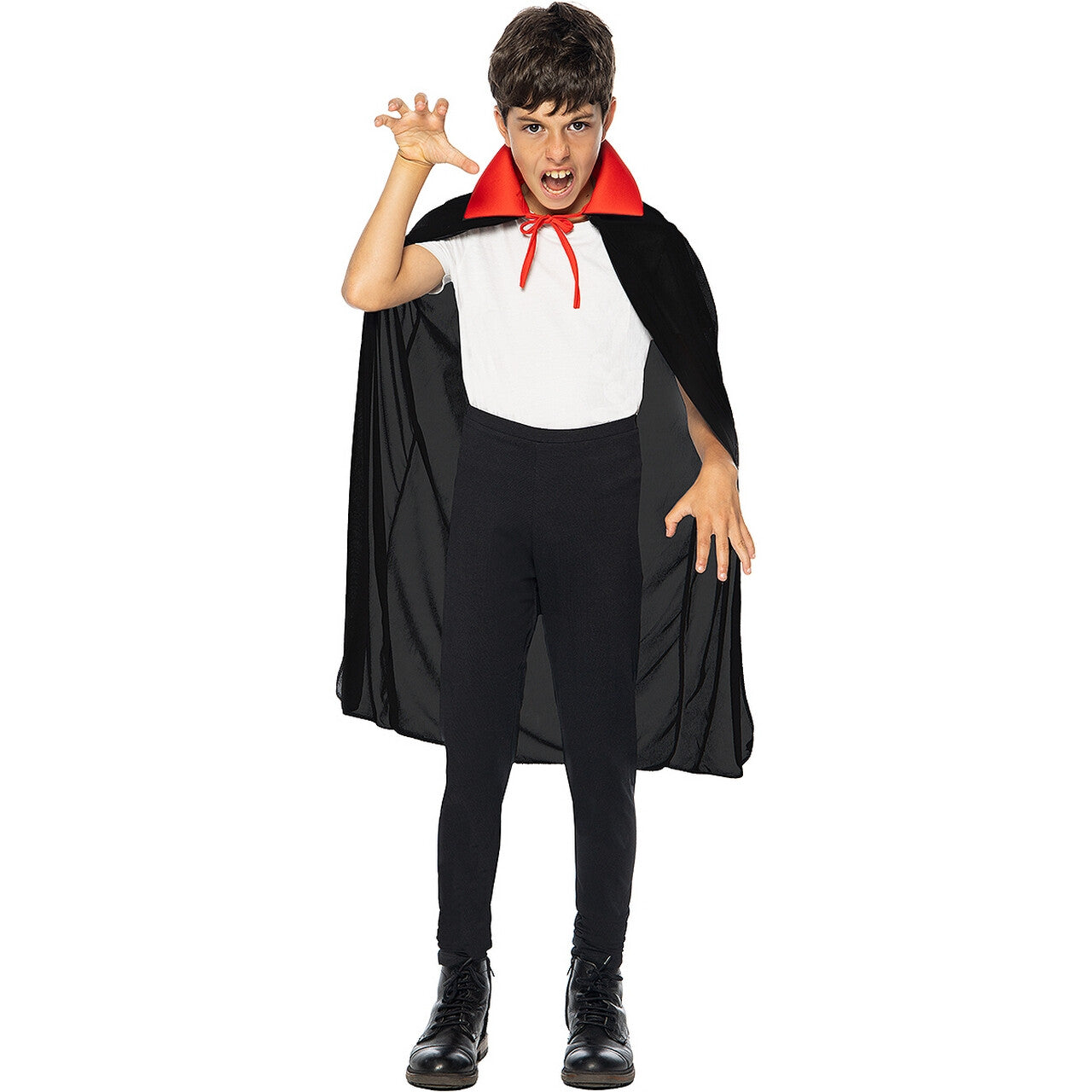 Op deze afbeelding zie je een Kostuums, van het merk Funidelia. Dracula Cape Zwart Met Rode Kraag Kind Kostuum