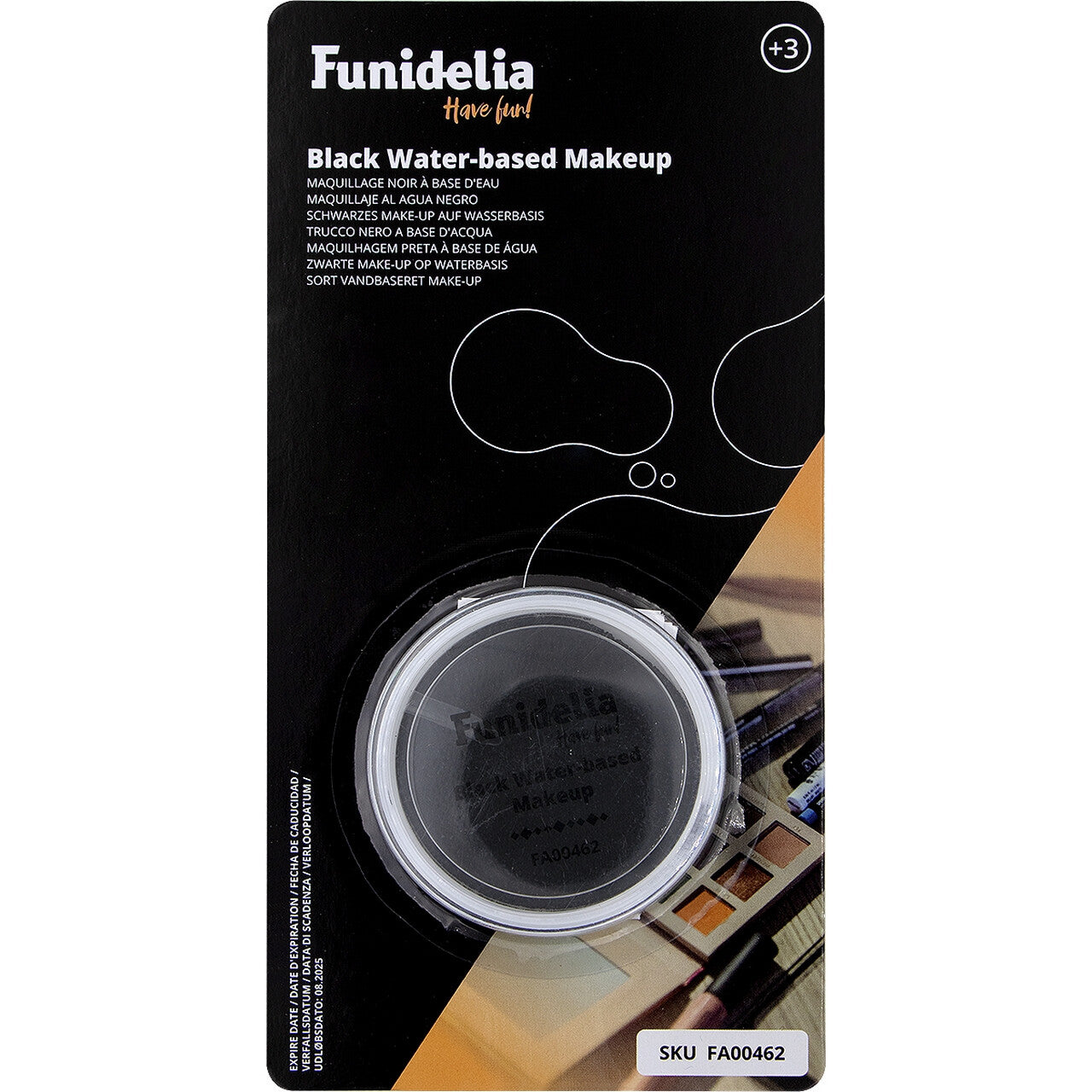 Op deze afbeelding zie je een Accessoires, van het merk Funidelia. Schmink Make Up Zwart Waterbasis 96 Gram