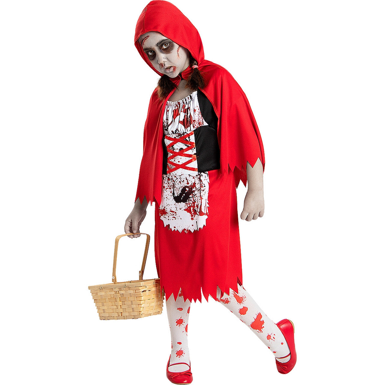 Op deze afbeelding zie je een Kostuums, van het merk Funidelia. Rood Kapje Zombie Meisje Kostuum