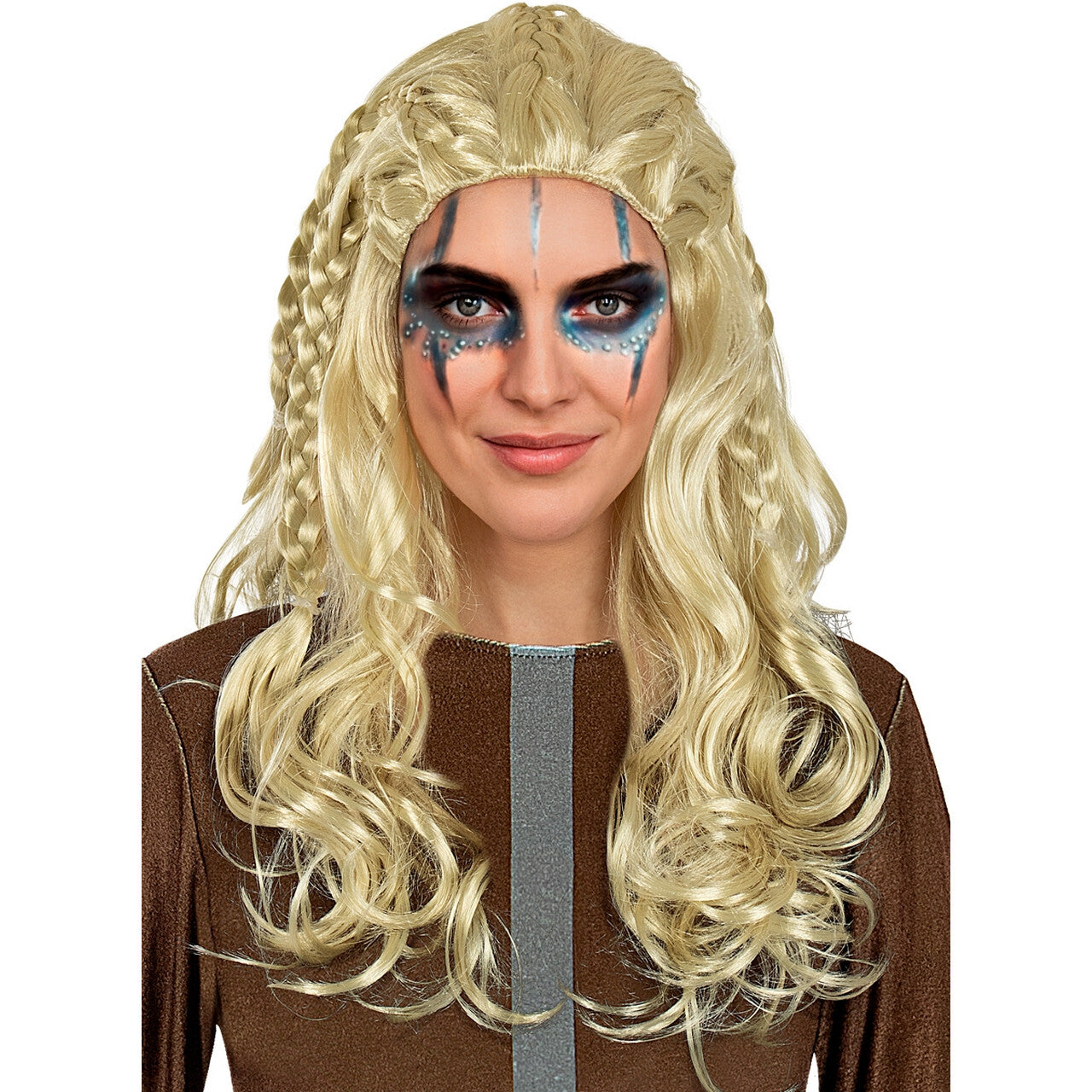Op deze afbeelding zie je een Accessoires, van het merk Funidelia. Blonde Viking Pruik Frida