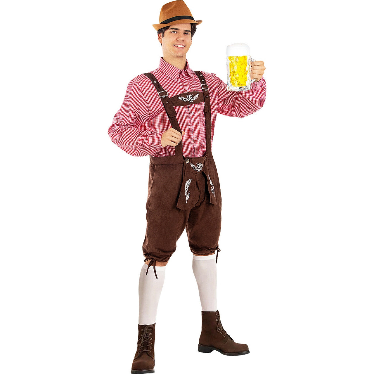 Op deze afbeelding zie je een Kostuums, van het merk Funidelia. Deluxe Oktoberfest Herr Bierfull Man Kostuum