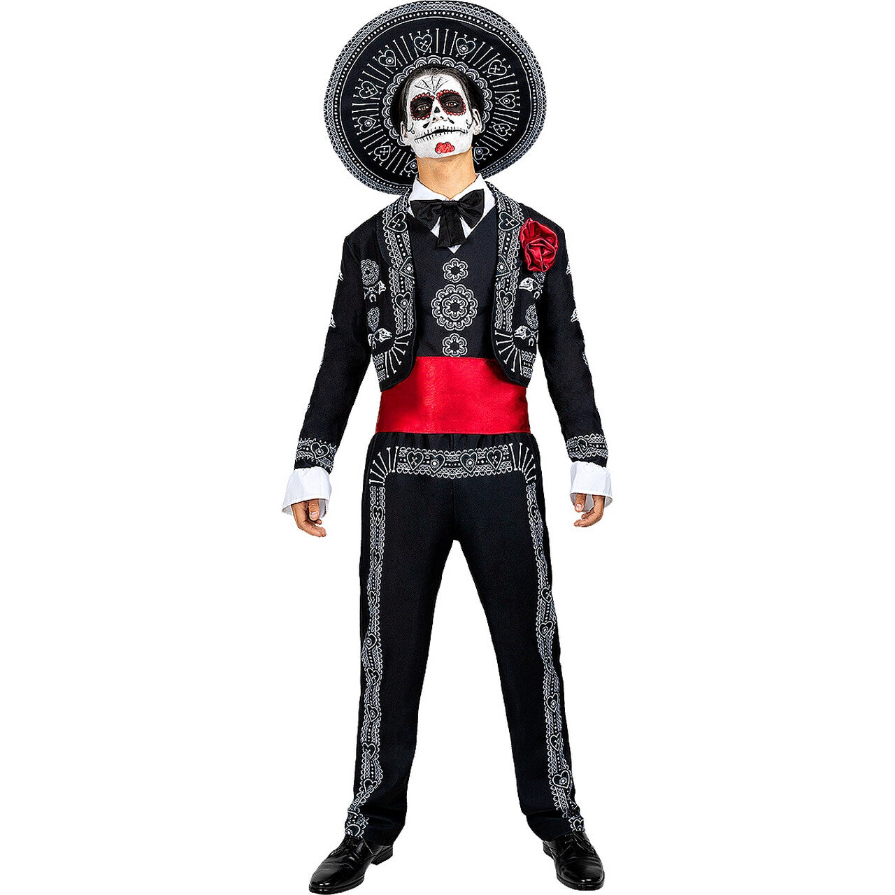 Op deze afbeelding zie je een Kostuums, van het merk Funidelia. Day Of The Dead Carlito Man Kostuum