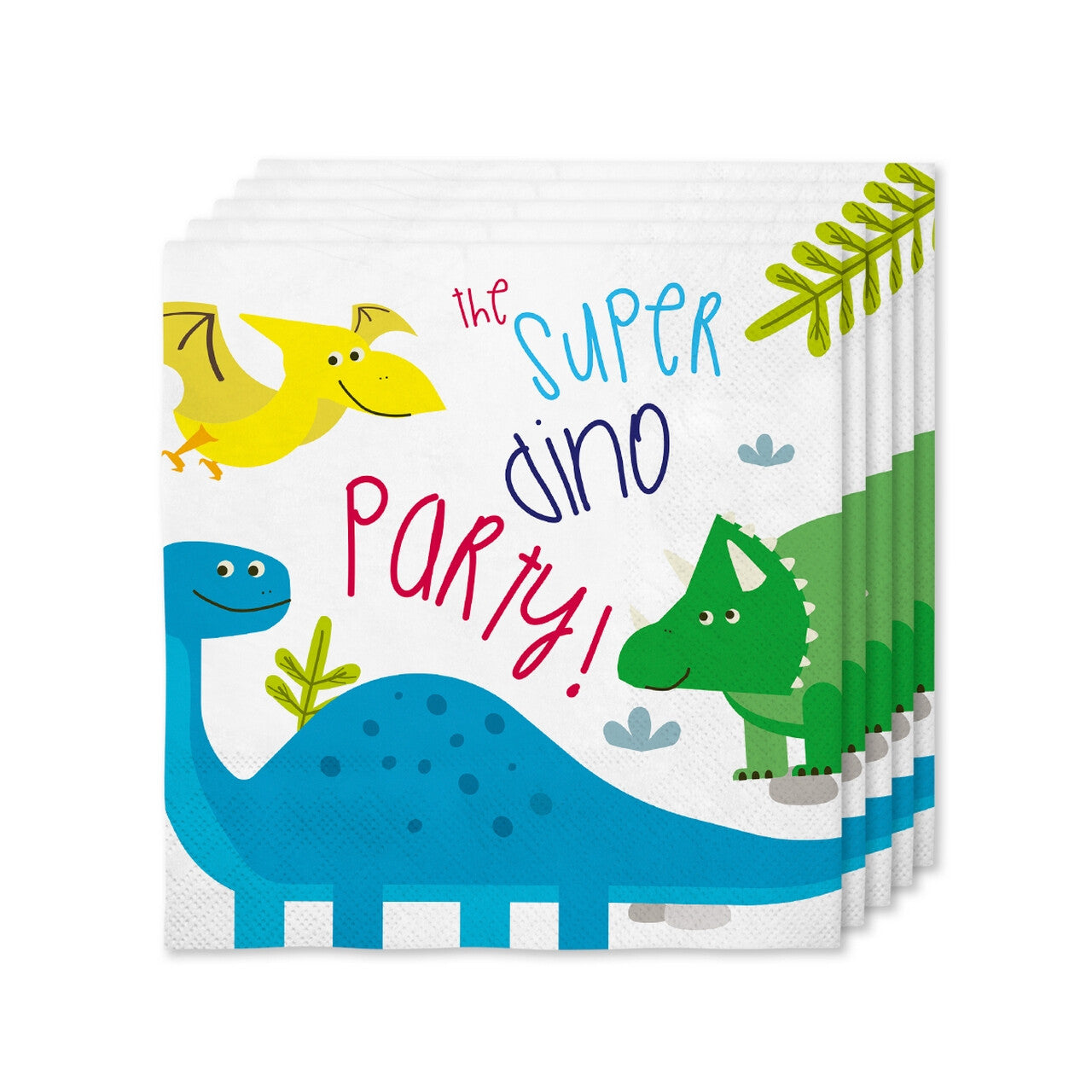 Op deze afbeelding zie je een Decoratie, van het merk Funidelia. 16 Servetten Grappige Dinos 33x33cm