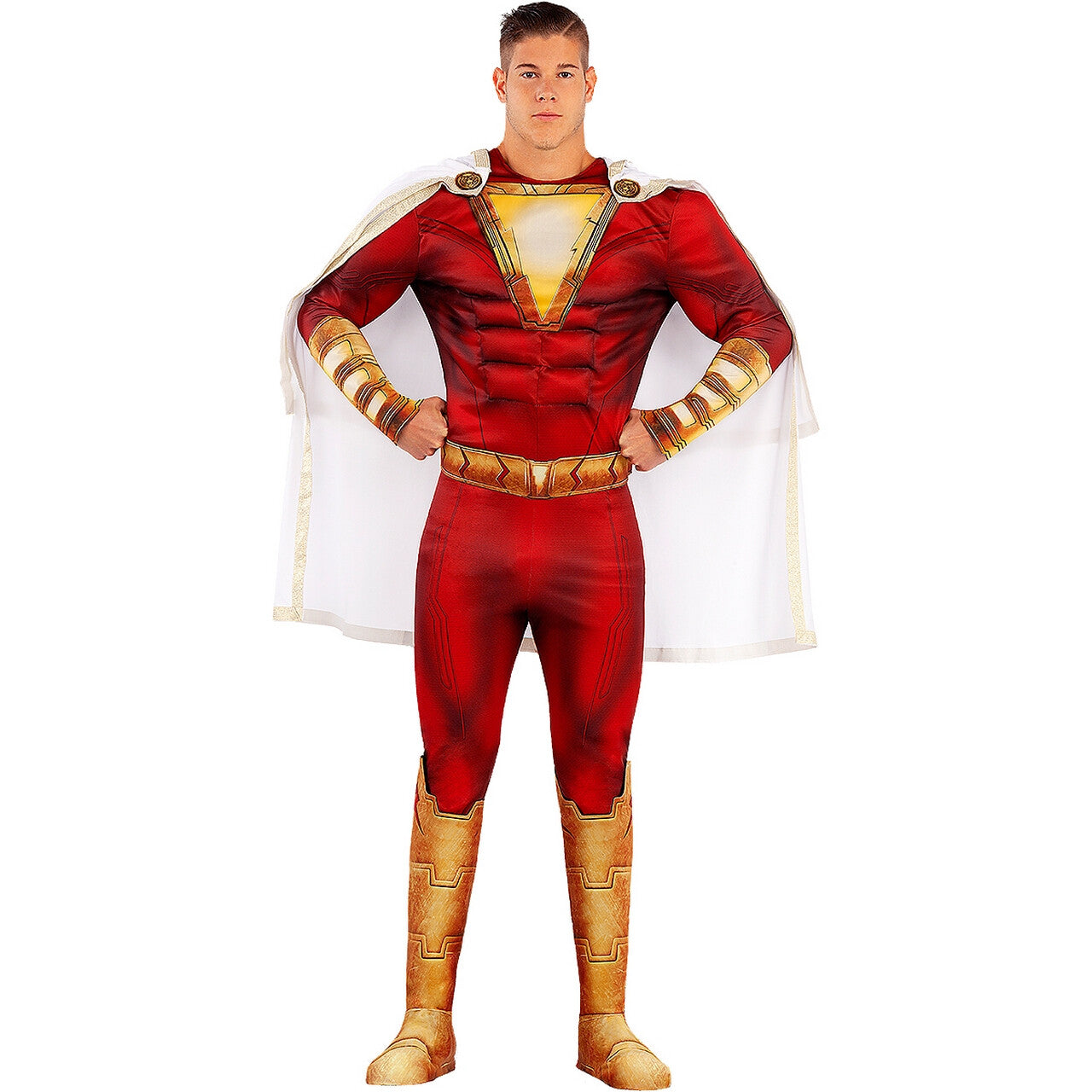Op deze afbeelding zie je een Kostuums, van het merk Funidelia. Captain Marvel Shazam Man Kostuum