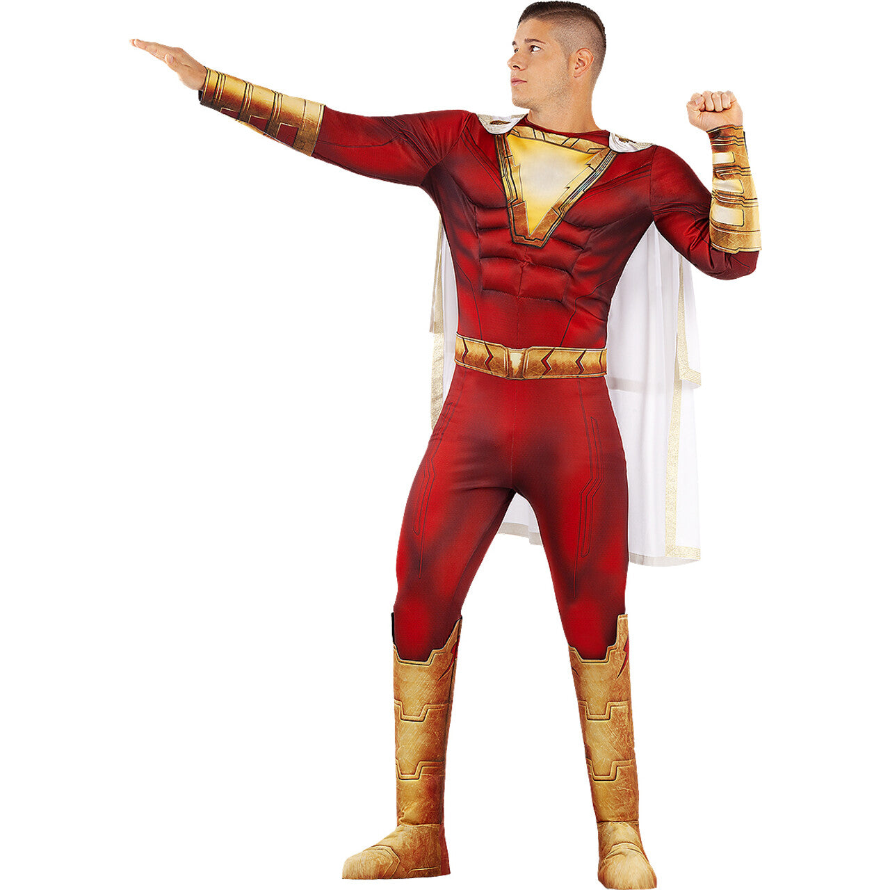 Op deze afbeelding zie je een Kostuums, van het merk Funidelia. Captain Marvel Shazam Man Kostuum