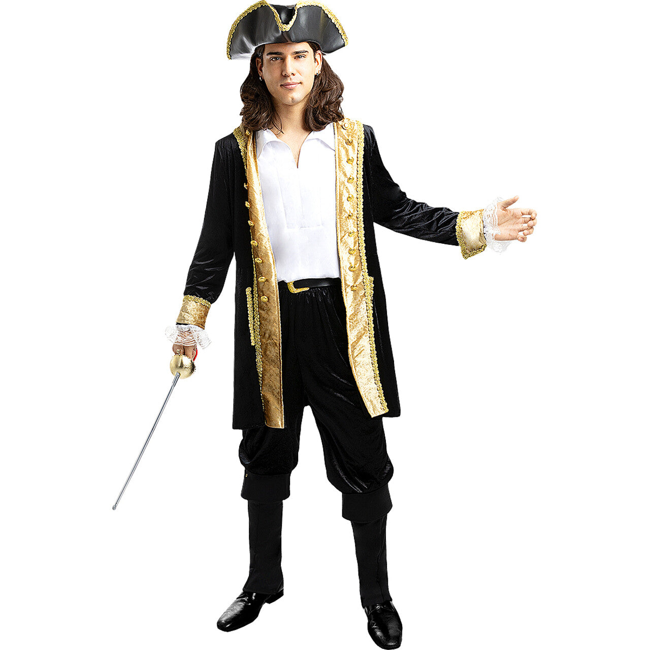 Op deze afbeelding zie je een Kostuums, van het merk Funidelia. Deluxe Piraat Veroveraar Van Groot Oceanië Man Kostuum