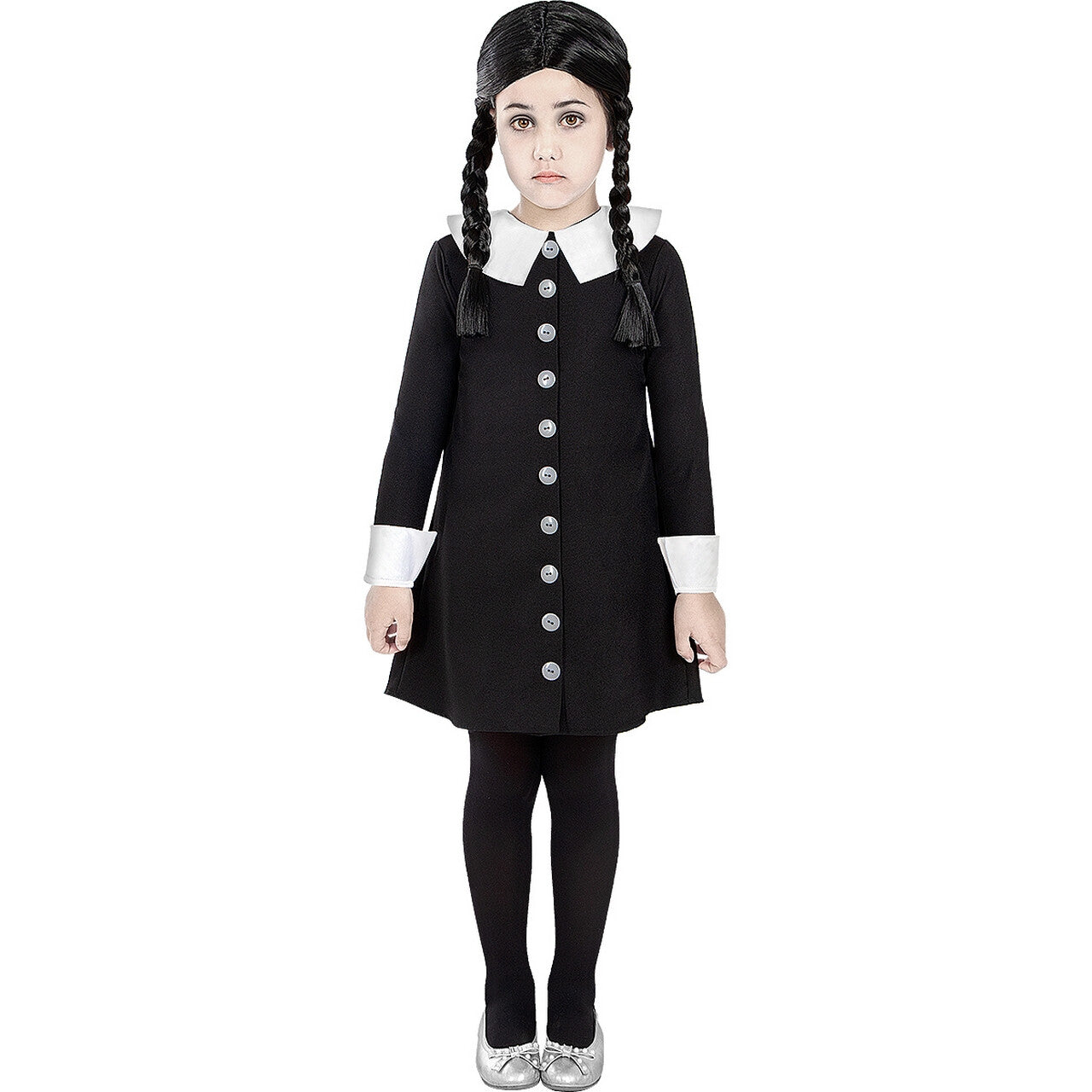 Op deze afbeelding zie je een Kostuums, van het merk Funidelia. Wednesday Addams Uit The Addams Family Meisje Kostuum