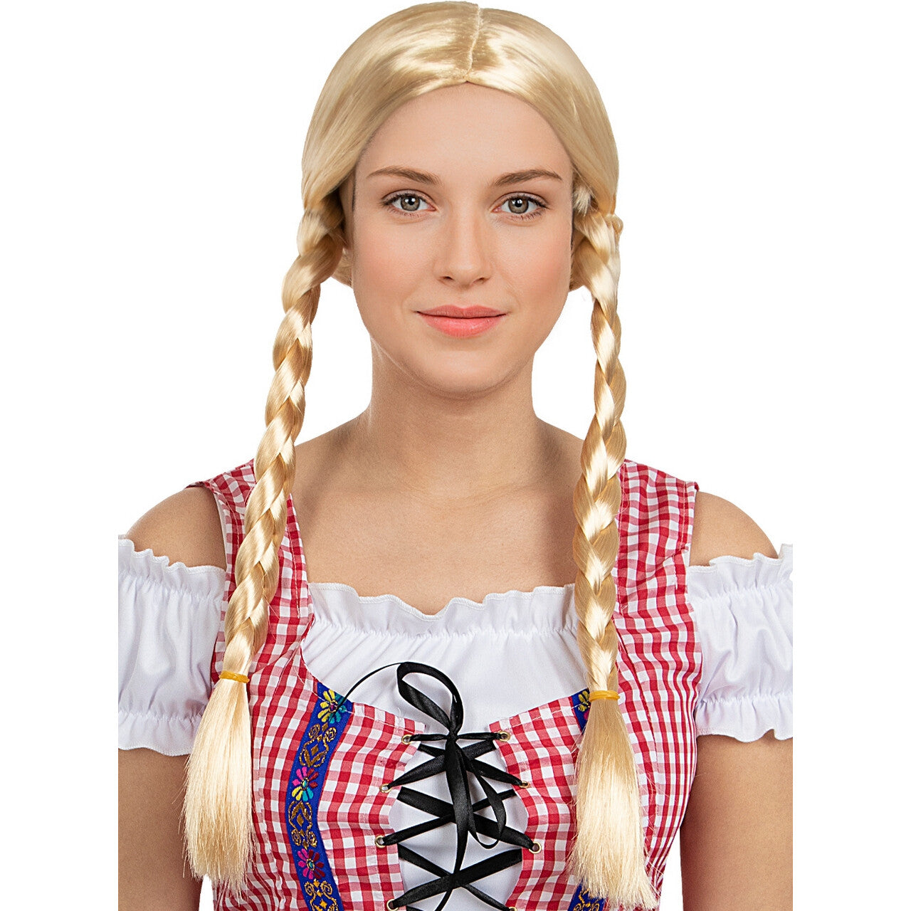 Op deze afbeelding zie je een Accessoires, van het merk Funidelia. Oktoberfest Pruik Met Vlechten Blond