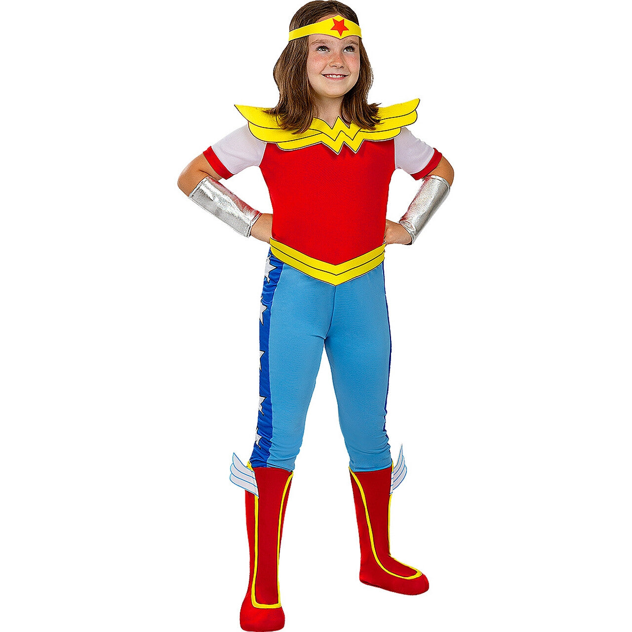 Op deze afbeelding zie je een Kostuums, van het merk Funidelia. Klassieke Wonder Woman Dc Super Heldin Meisje Kostuum