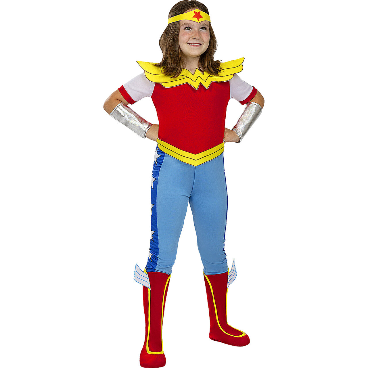 Op deze afbeelding zie je een Kostuums, van het merk Funidelia. Klassieke Wonder Woman Dc Super Heldin Meisje Kostuum