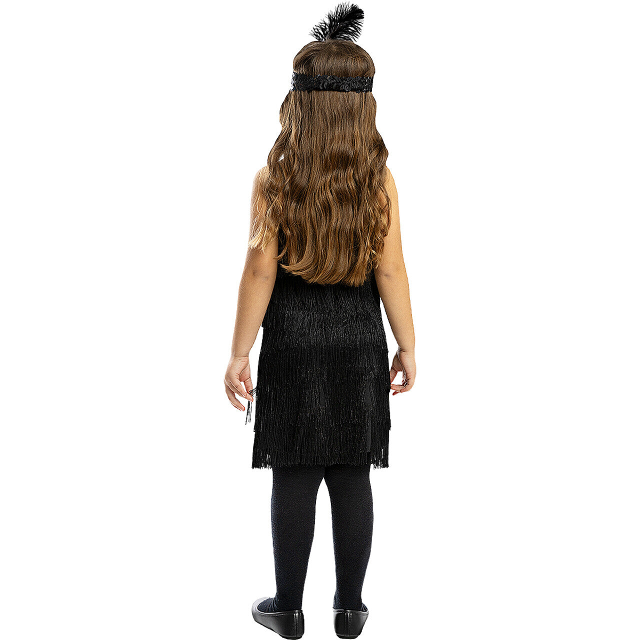 Op deze afbeelding zie je een Kostuums, van het merk Funidelia. Spetter Zwarte Flapper Jurk Meisje