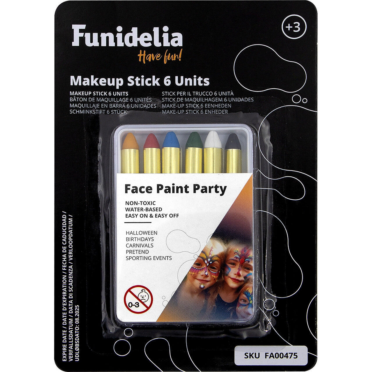 Op deze afbeelding zie je een Accessoires, van het merk Funidelia. Handige Snelle Schminkset 6 Kleuren
