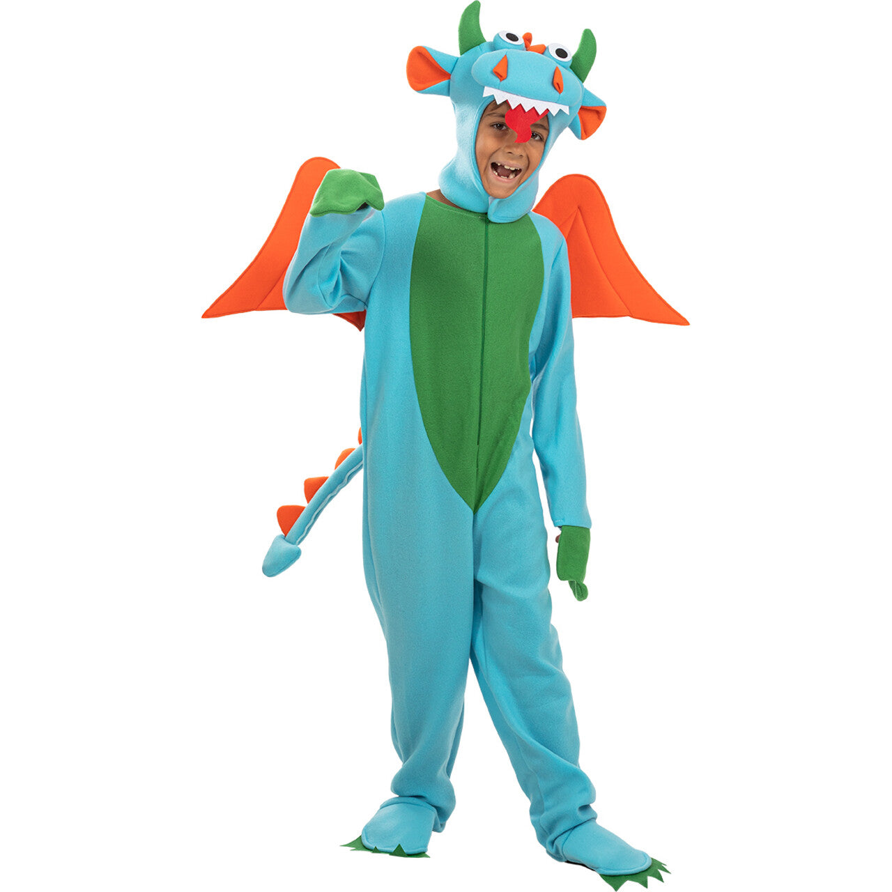 Op deze afbeelding zie je een Kostuums, van het merk Funidelia. Draakje Dorian Kind Kostuum