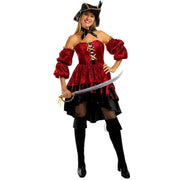 Op deze afbeelding zie je een Kostuums, van het merk Funidelia. Elegante Red Velvet Piraat Eleonora Vrouw Kostuum