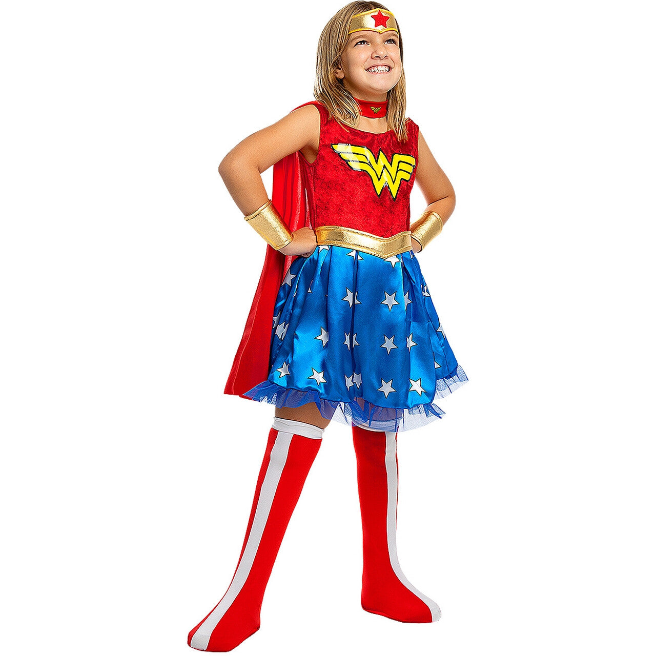 Op deze afbeelding zie je een Kostuums, van het merk Funidelia. Wonderbaarlijk Dappere Wonderwoman™ Kind Meisje Kostuum