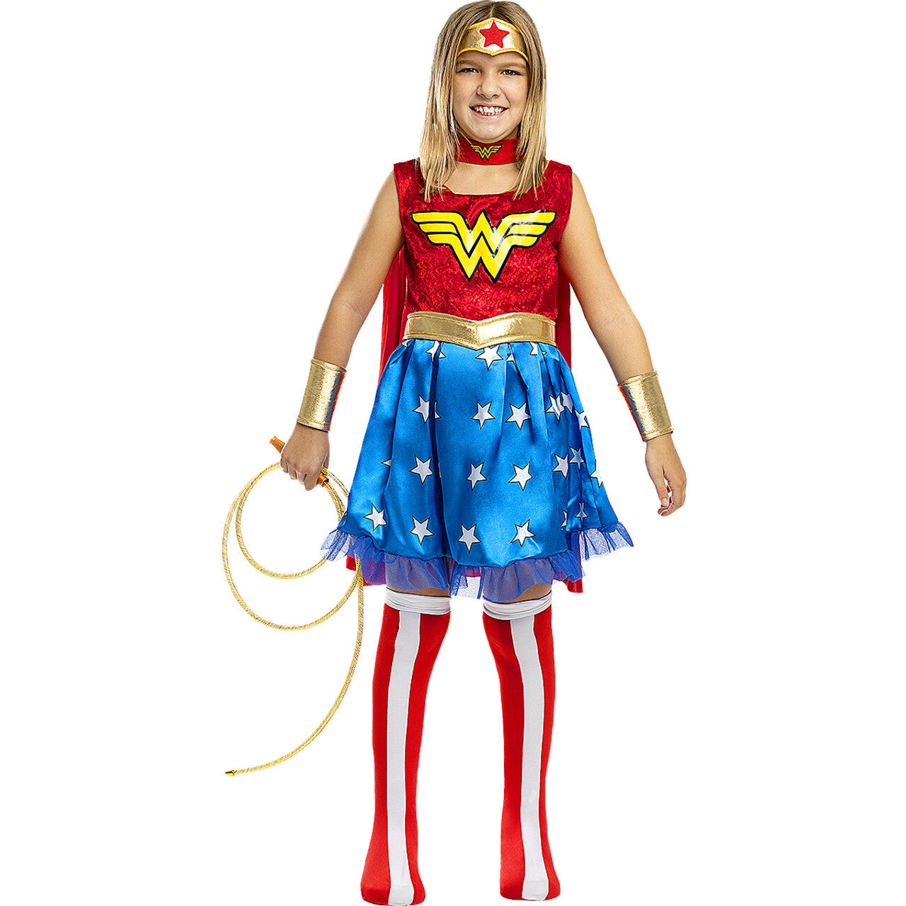 Op deze afbeelding zie je een Kostuums, van het merk Funidelia. Wonderbaarlijk Dappere Wonderwoman™ Kind Meisje Kostuum