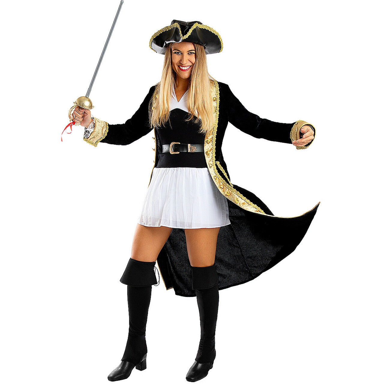 Op deze afbeelding zie je een Kostuums, van het merk Funidelia. Deluxe Piraat Sasha Fightlove Vrouw Kostuum